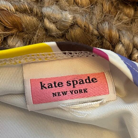 Kate Spade New York One-Piece Bandeau Swimsuit – Multicolor Geo Print – Size M - Picture 6 of 6